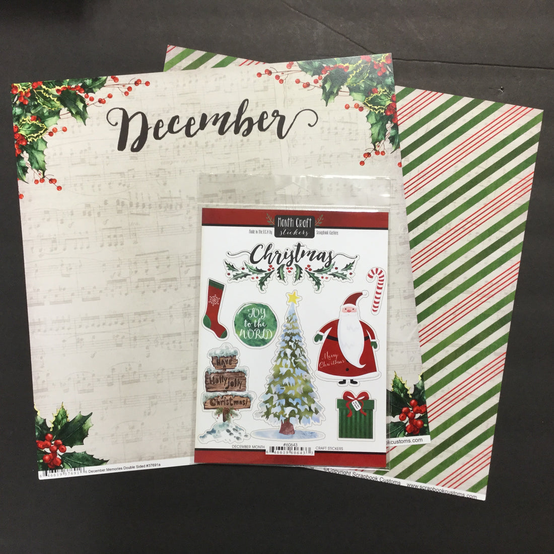Scrapbook Customs DECEMBER MEMORIES Paper Pack 3pc Scrapbooksrus