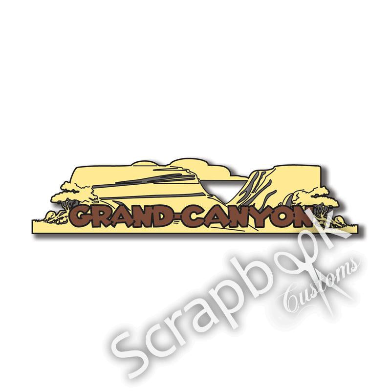 GRAND CANYON Word Title Travel Laser Cut 3&quot;X12&quot; 1pc 