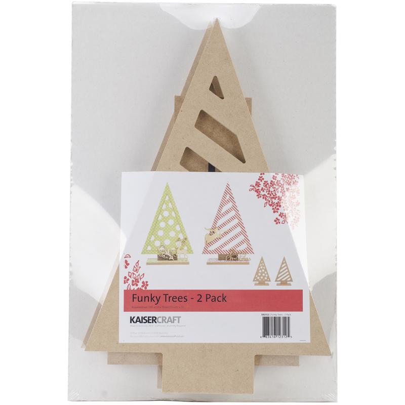 Kaisercraft FUNKY TREES 3D Wood Art 2pc Scrapbooksrus