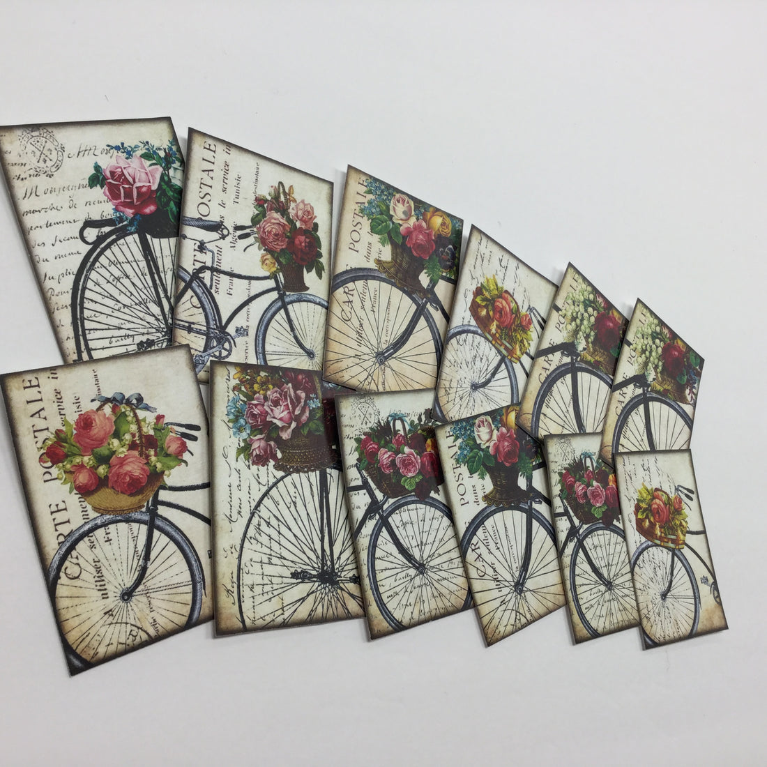 Tags &amp; Ephemera 12pc VINTAGE ROSE BICYCLES ATC CARDS Scrapbooksrus 