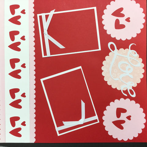 $5.00 Premade Pages LOVE (2) 12"X12" Scrapbook Pages Scrapbooksrus 