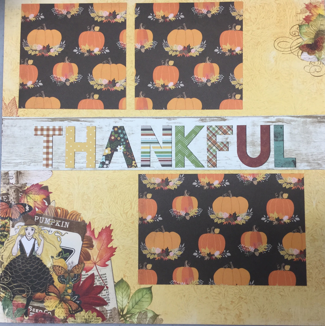 Page Kit (2) 12X12 THANKFUL PUMPKIN Scrapbook @Scrapbooksrus