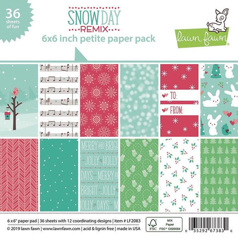Lawn Fawn SNOW DAY REMIX 6"X6" Paper Pad 36pc Scrapbooksrus 