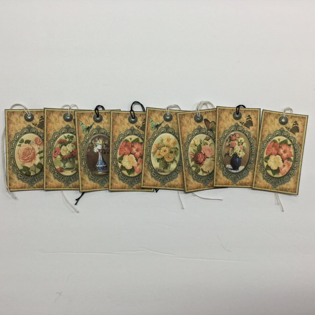 Tags &amp; Ephemera 9pc VICTORIAN FLOWER FRAMES TAGS Scrapbooksrus 