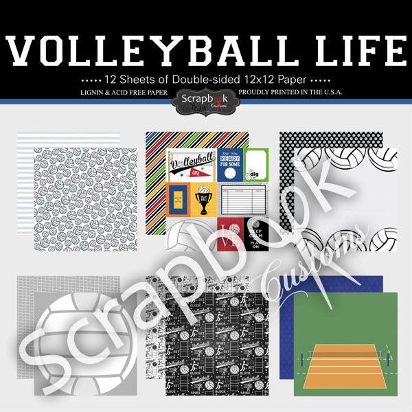 VOLLEYBALL LIFE KIT 12&quot;X12&quot; Scrapbook Paper 12 Sheets