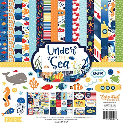 Echo Park 12&quot;x12&quot; UNDER THE SEA 13pc COLLECTION KIT Scrapbooksrus 