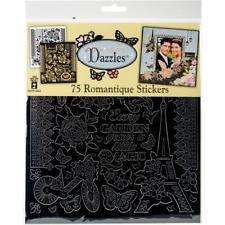 Dazzles ROMANTIQUE Black Peel Off Stickers 75pc