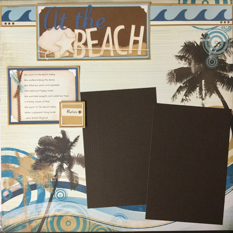 Page Kit (2) 12x12 Scrapbook AT THE BEACH Scrapbooksrus 