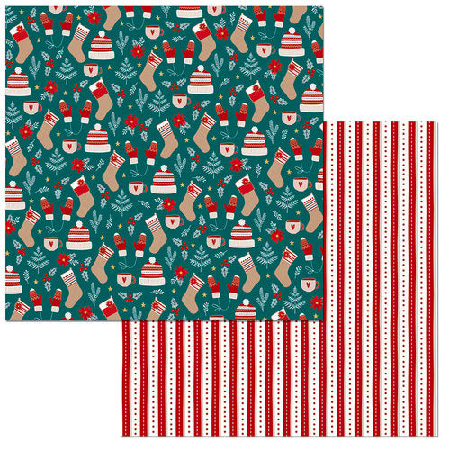 Bo Bunny Fa La La WARM &amp; COZY12&quot;X12&quot; Cardstock Paper Scrapbooksrus 