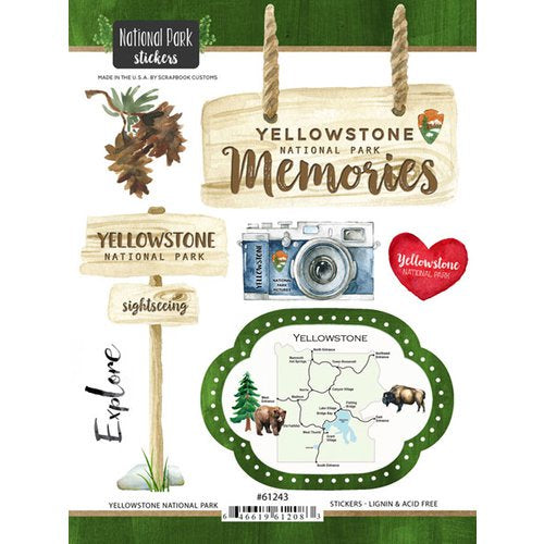 National Park YELLOWTSONE Stickers 18 pc Scrapbook Customs Scrapbooksrus 