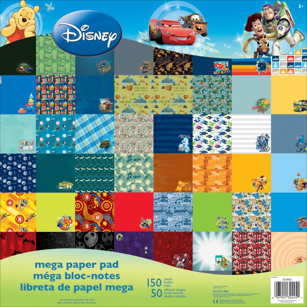 Sandylion Disney BOY Mega Paper Pad 12&quot;x12&quot; 150 Sheet