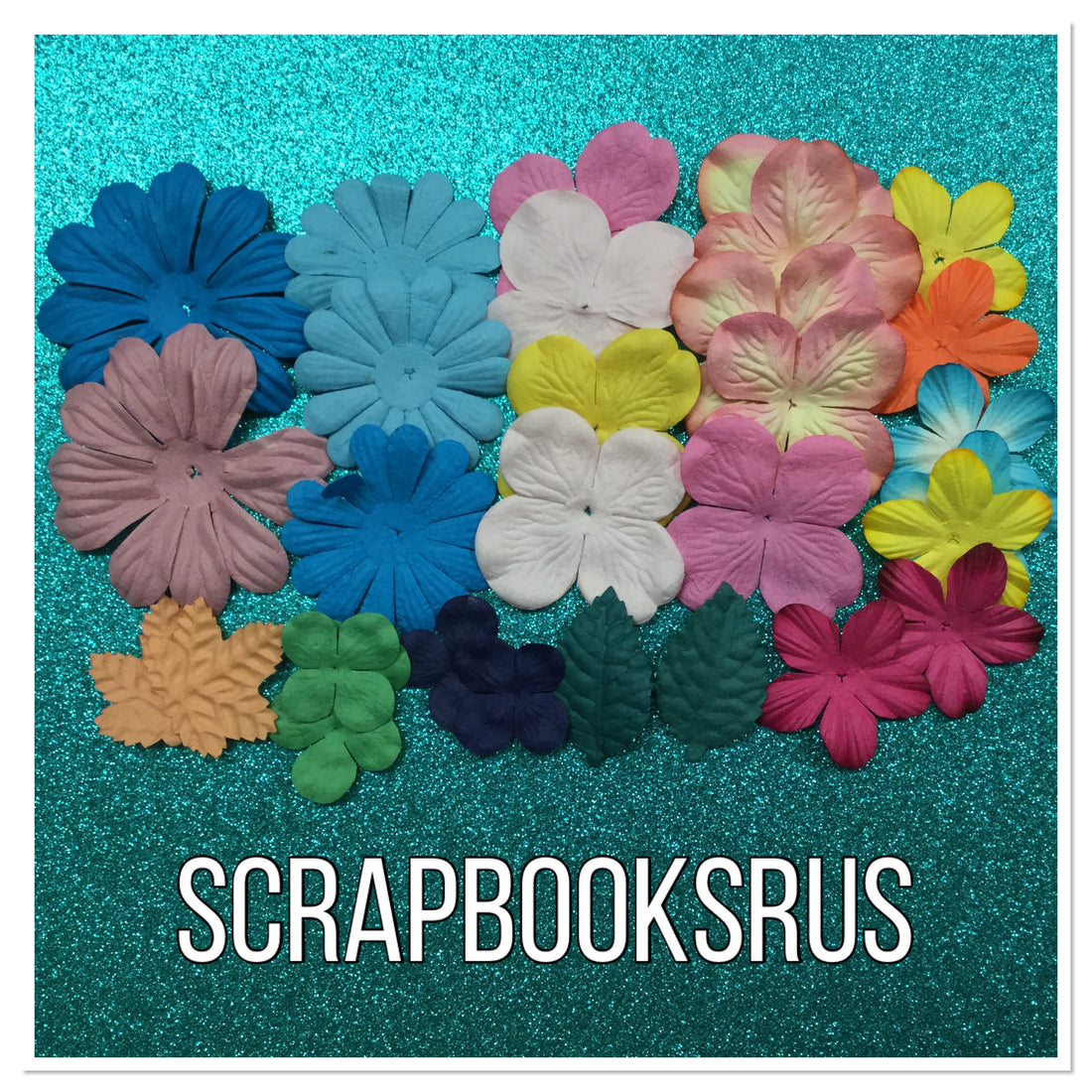 Tropical Flowers 30pc Set Flowers Daisies Leaves Scrapbooksrus 