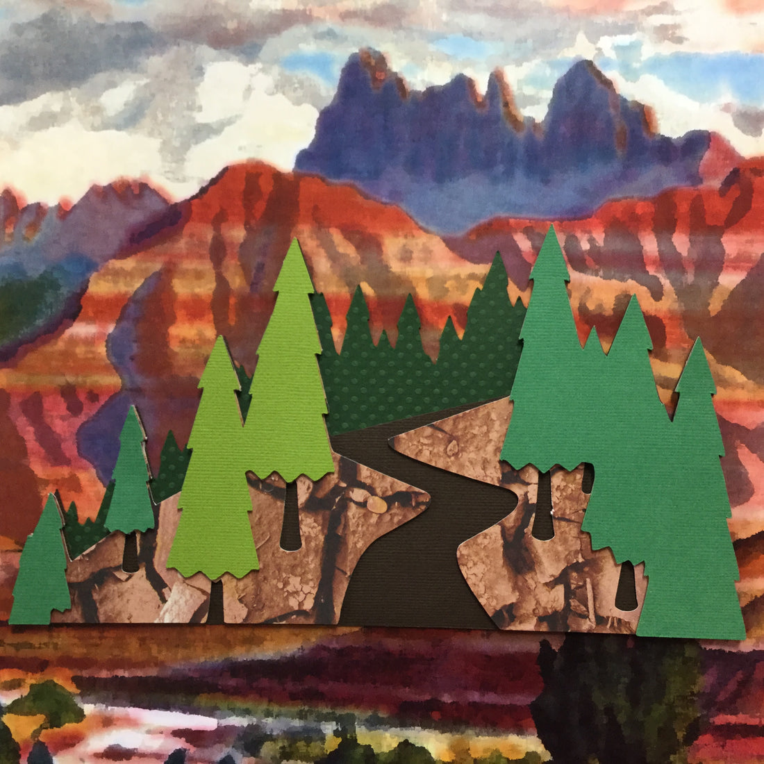 MOUNTAIN FOREST ROAD Camping Die Cuts Scrapbooksrus