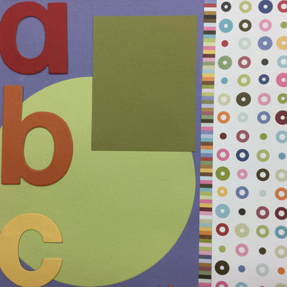 Premade ABC CIRCLES (2) 12”X12” Scrapbook Pages Scrapbooksrus 