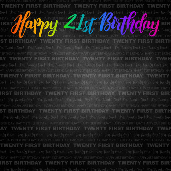 NEON 21ST BIRTHDAY DS 12&quot;X12&quot; Paper Scrapbooksrus 