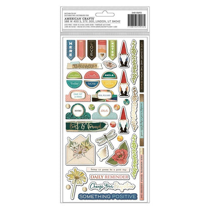 American Crafts Thickers Fernwood BEAUTIFUL DAY Foil Chipboard Stickers Scrapbooksrus 