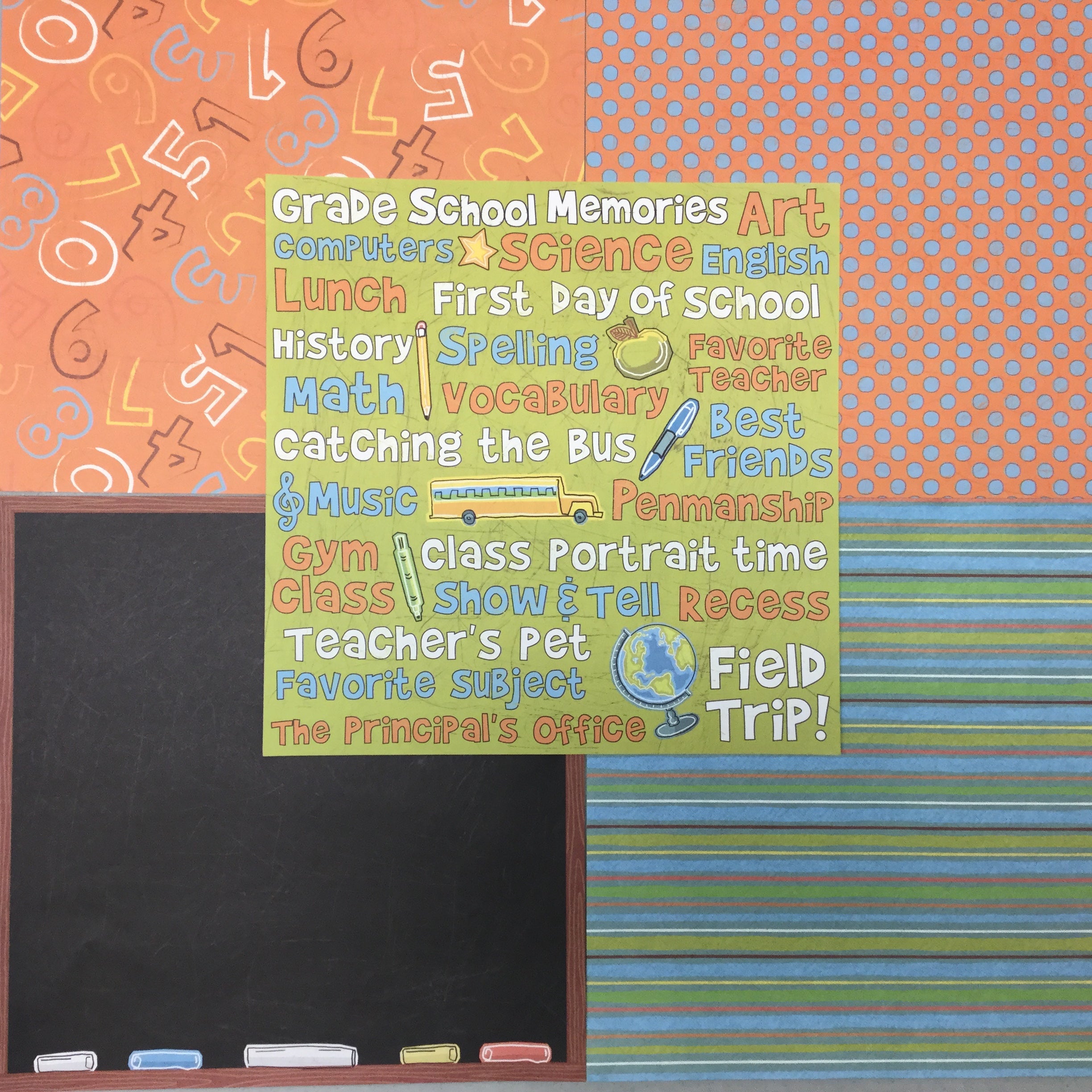 Sale SCHOOL Themed Lot 6pc Scrapbook Pack