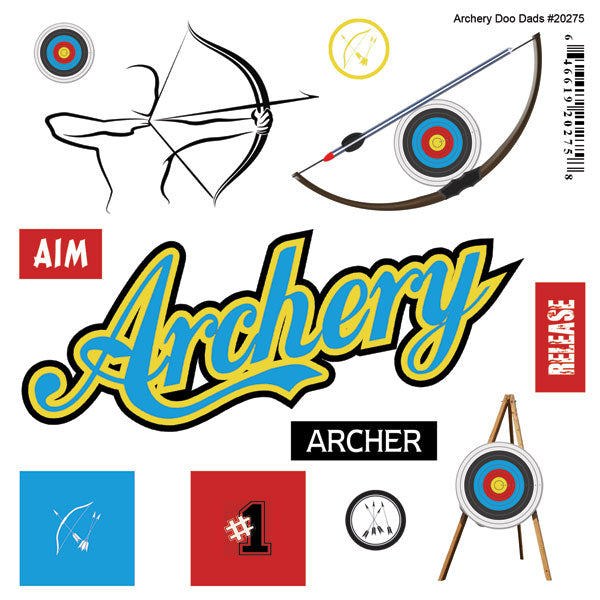 ARCHERY Doo Dads Stickers 12pc Scrapbooksrus