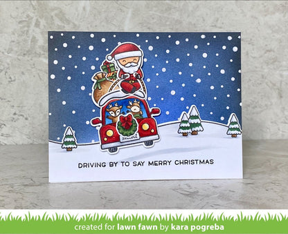 Lawn Fawn CAR CRITTERS CHRISTMAS ADD-ON Clear Stamps