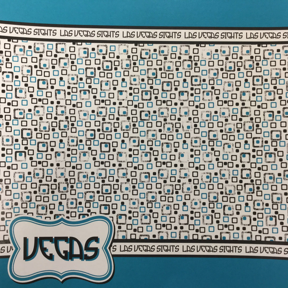 VEGAS RETRO SQUARES  12X12 Scrapbook Paper Scrapbook Customs Scrapbooksrus