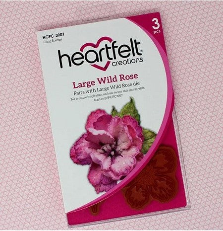 Heartfelt Creations LARGE WILD ROSE Cling Stamp Set 3pc Scrapbooksrus 