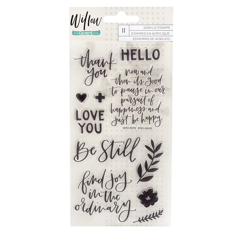 American Crafts One Canoe Two WILLOW Acrylic Stamps 11 pc. Scrapbooksrus