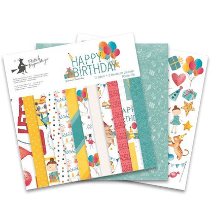 P13 HAPPY BIRTHDAY 12&quot;X12&quot; Designer Paper Pack 14pc. Scrapbooksrus 