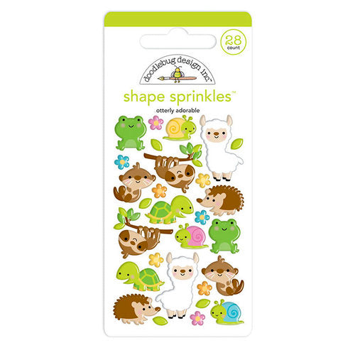 Doodlebug Shape Sprinkles OTTERLY ADORABLE Stickers 28pc Scrapbooksrus 