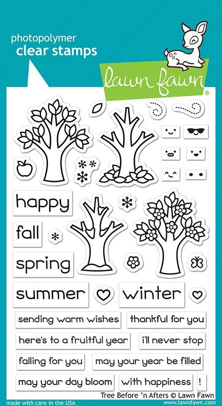 Lawn Fawn  TREE BEFORE N’ AFTERS Clear Stamps 33 pc Scrapbooksrus 