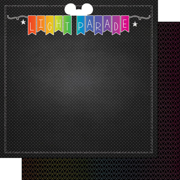 Disney NEON LIGHT PARADE DS 12&quot;X12&quot; Scrapbook Paper Scrapbooksrus 