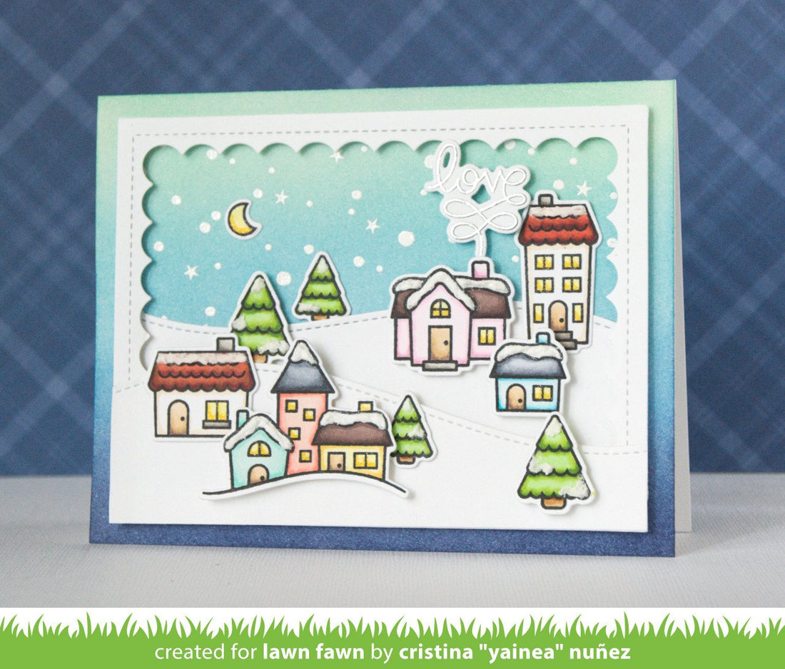 Lawn Fawn WINTER VILLAGE Clear Stamps 24pc Scrapbooksrus 