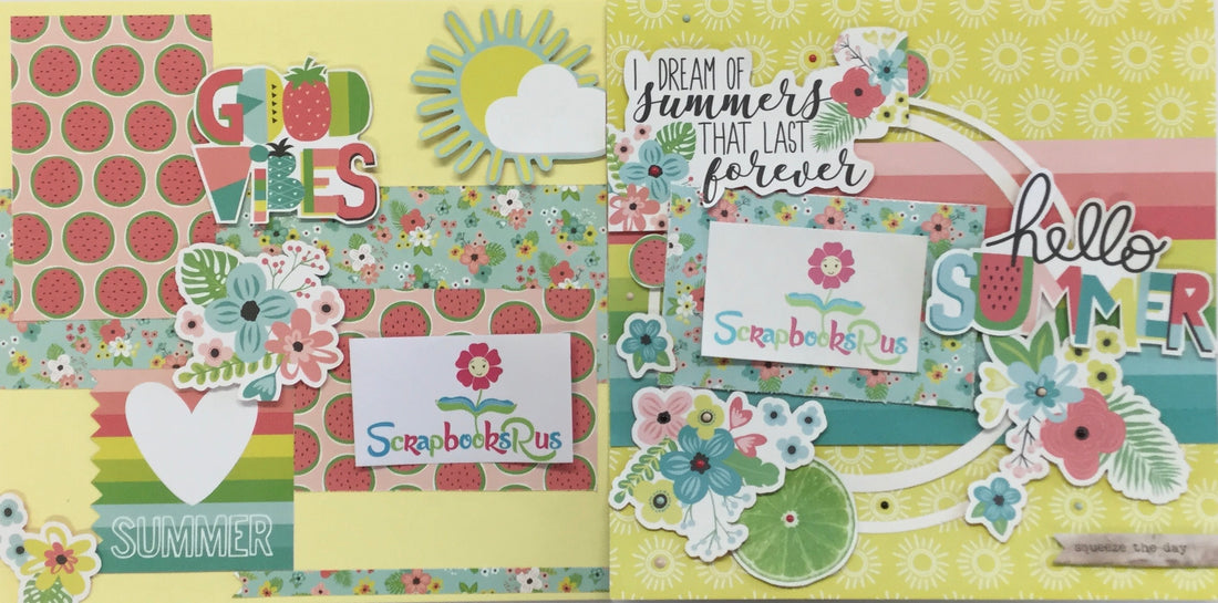 Simple Stories HELLO SUMMER Double Layout Page Kit Scrapbooksrus