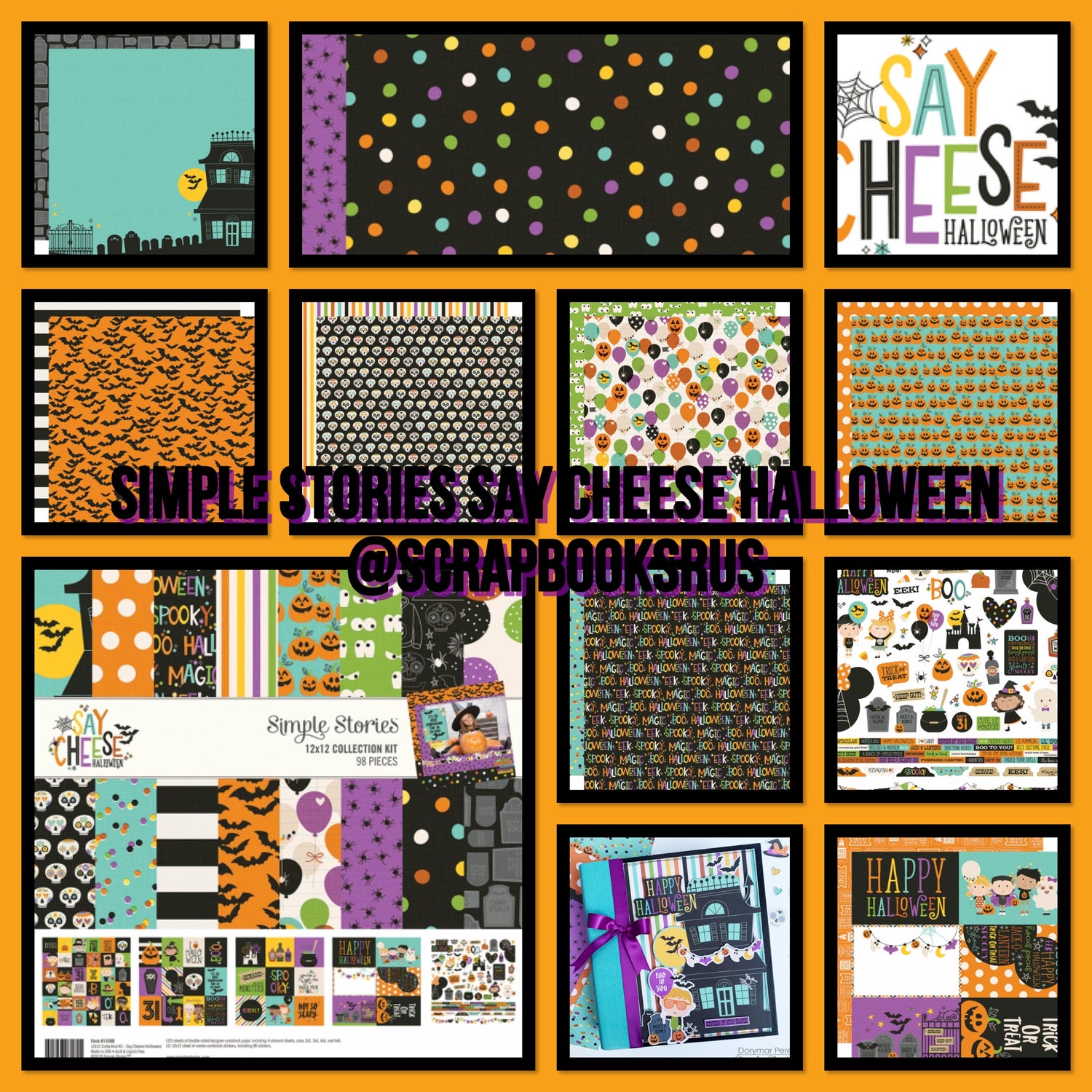 Simple Stories SAY CHEESE HALLOWEEN 12&quot;X12&quot; Collection Kit Scrapbooksrus 