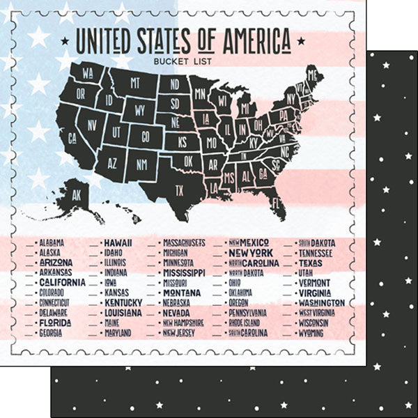 UNITED STATES BUCKET LIST 12X12 Paper Scrapbook Customs Scrapbooksrus