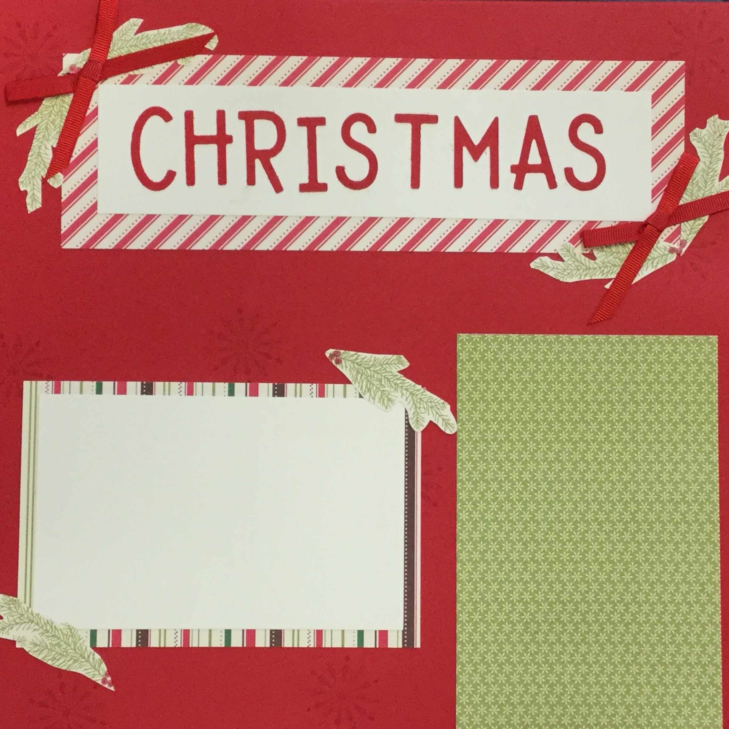 Premade Page RED CHRISTMAS (2) 12X12 Scrapbook @Scrapbooksrus Scrapbooksrus 