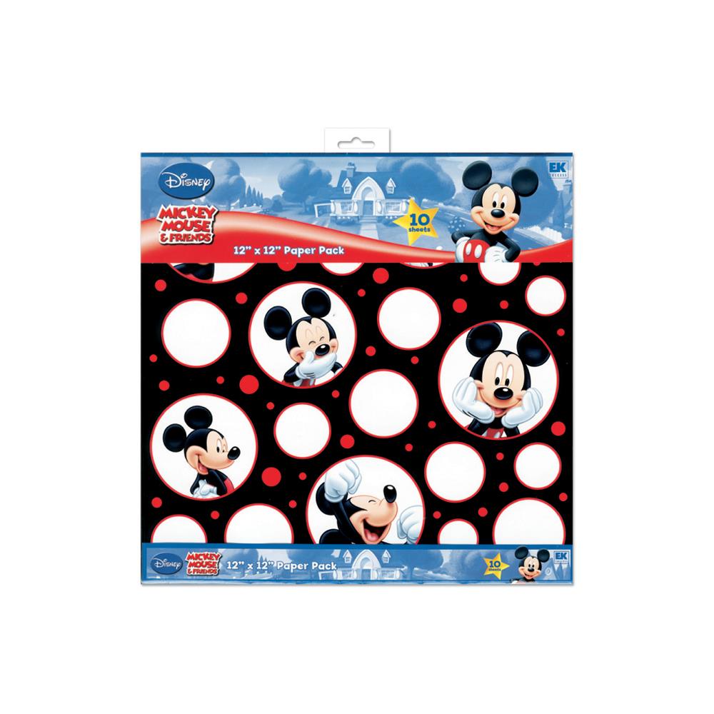 Ek Success Disney BWR MICKEY 12”X12” Paper Pack