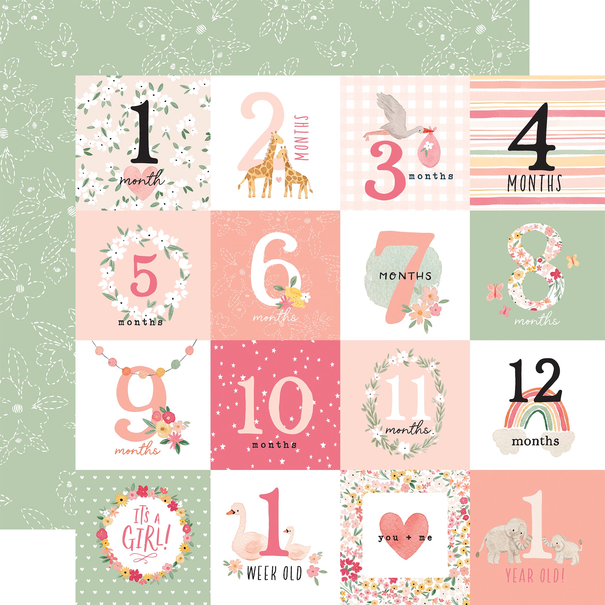 Echo Park WELCOME BABY GIRL 12&quot;X12&quot; Collection Kit Scrapbooksrus 