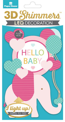 Paper House HELLO BABY GIRL 3D SHIMMERS 1pc