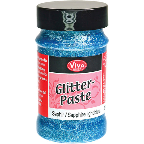 Viva Decor SAPPHIRE LIGHT BLUE Glitter Paste 90ml Scrapbooksrus 