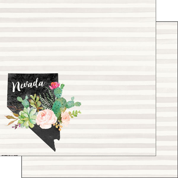 NEVADA WATERCOLOR 12&quot;X12&quot; Scrapbook Travel Paper