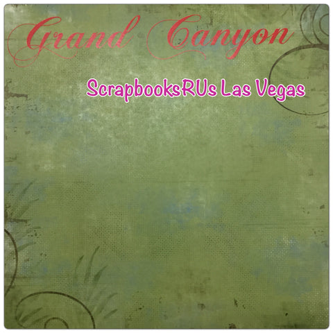 GRAND CANYON Red 12”X12” National Park Green Lush Scrapbook Paper