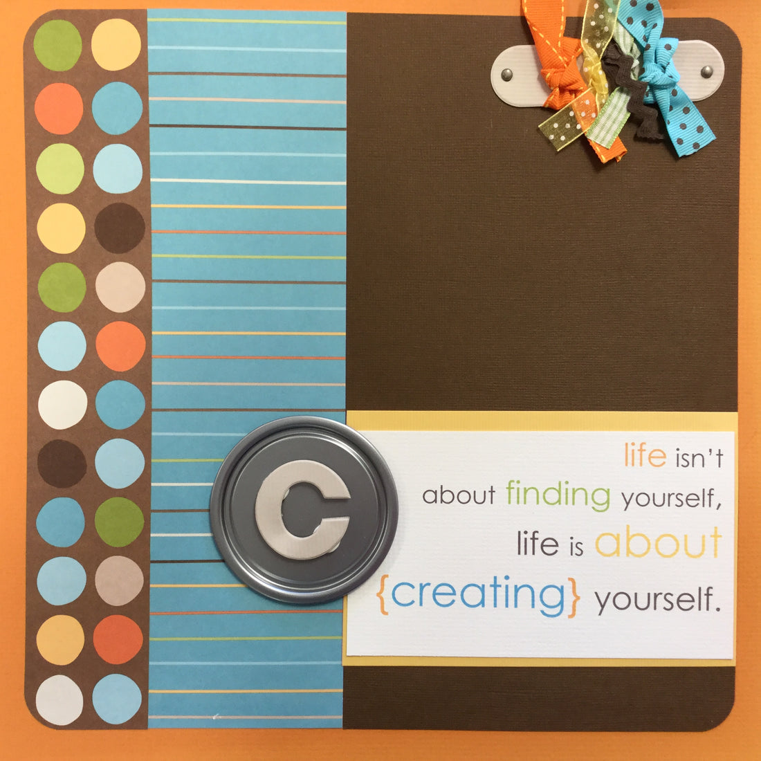 Premade Page FINDING & CREATING (1) 12"x12" Scrapbook Scrapbooksrus