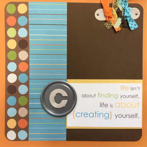 Premade Page FINDING & CREATING (1) 12"x12" Scrapbook Scrapbooksrus 
