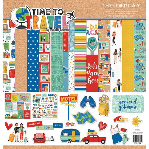 Photoplay TIME TO TRAVEL 12X12 Paper Collection Pack Scrapbooksrus 