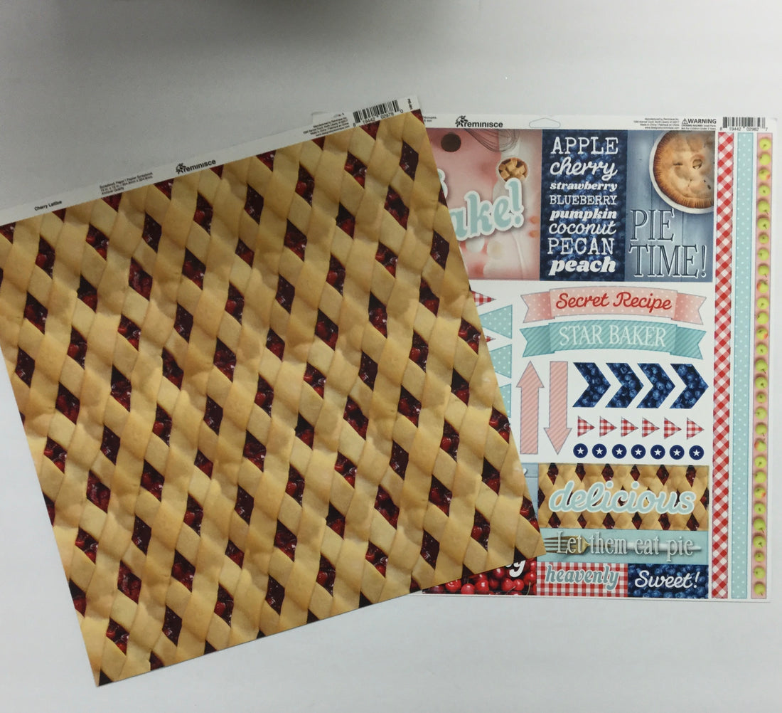 Reminisce PIE TIME Paper Pack 2pc Scrapbooksrus 