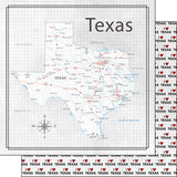 TEXAS ADVENTURE MAP Double Sided 12"X12" Paper Scrapbook Customs Scrapbooksrus 