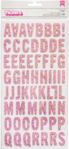 American Crafts THICKERS Maggie Glitter Foam Letter Stickers Scrapbooksrus 