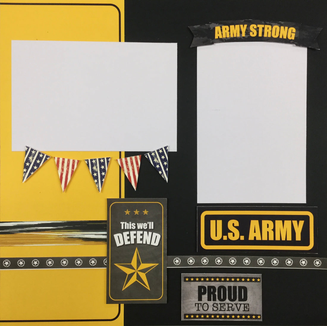 Premade Page (2) 12X12 ARMY Scrapbook @Scrapbooksrus Scrapbooksrus 