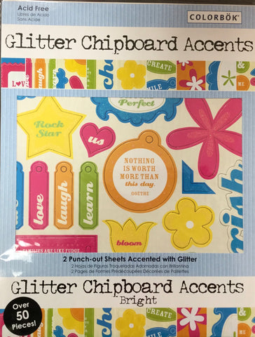 Colorbok GLITTER Chipboard Accents Scrapbooksrus 