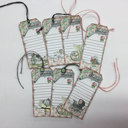 Tags &amp; Ephemera 7pc PRECIOUS MOMENTS JOURNAL Scrapbooksrus 